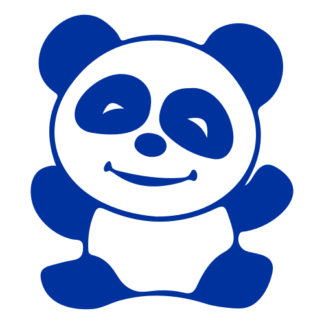 Happy Panda Decal (Blue)